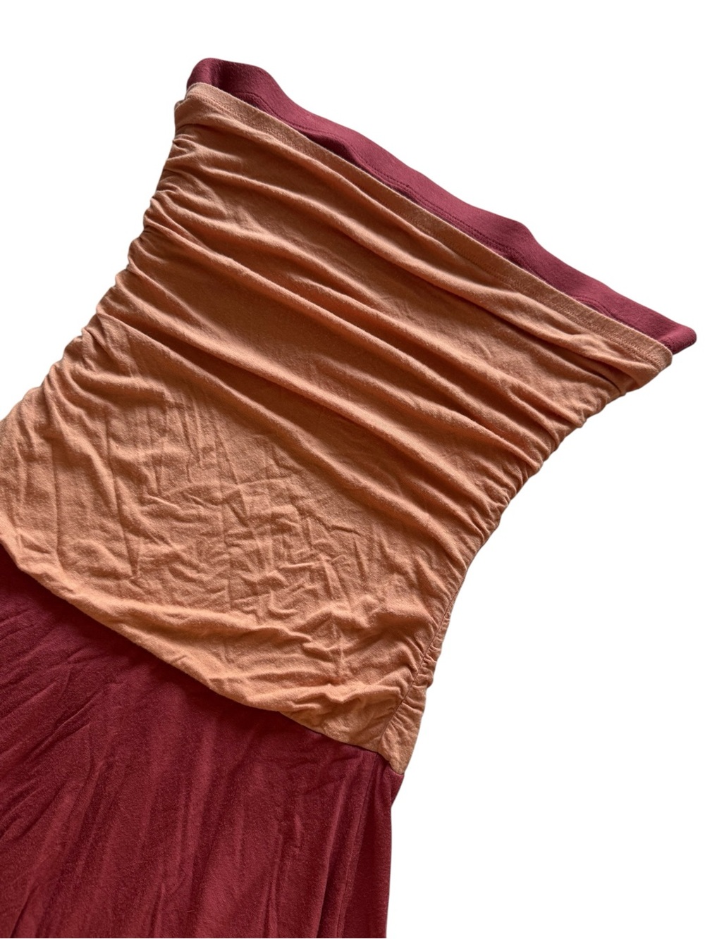 Twenty one Strapless Colorblock Mini Dress in Rust and Peach